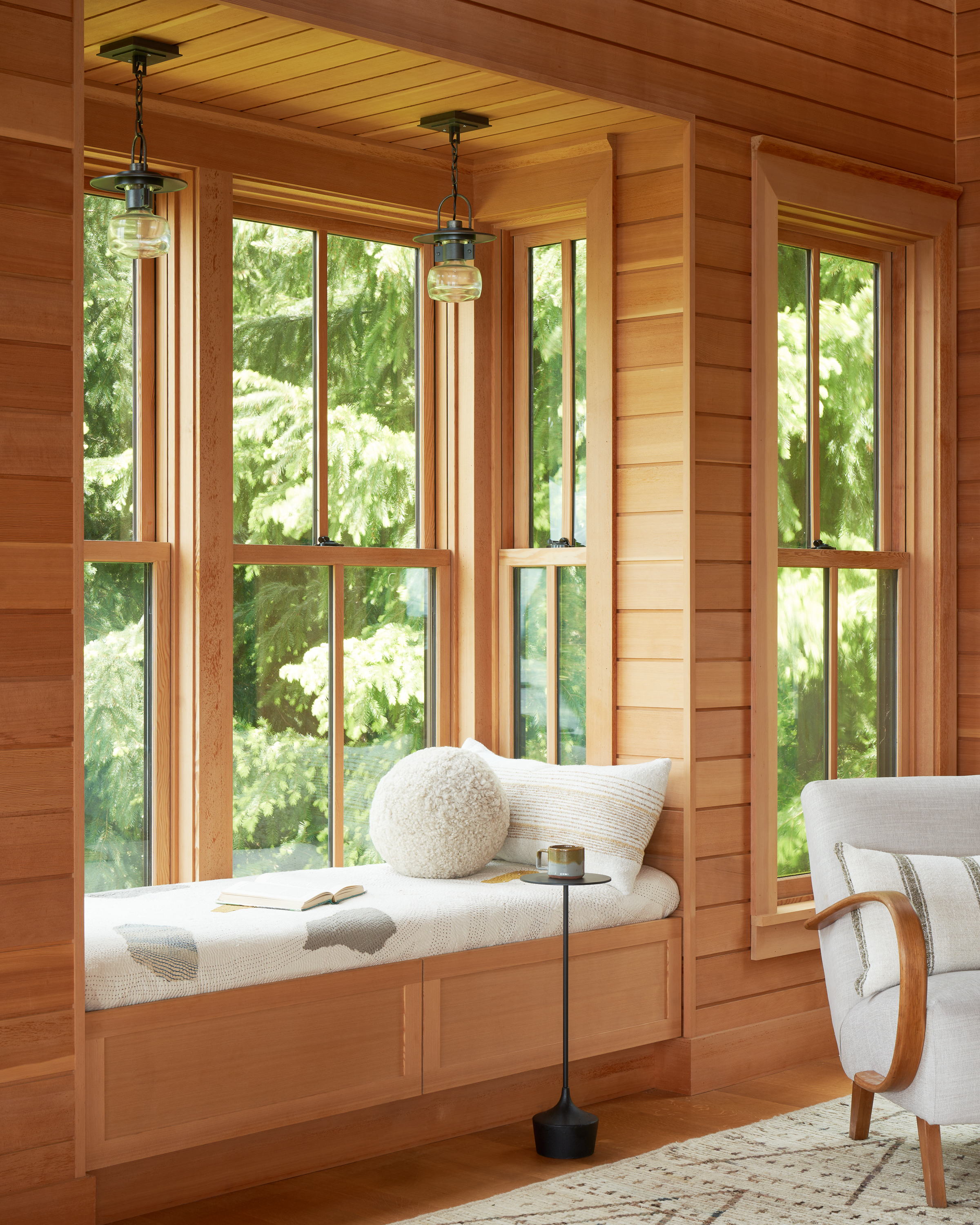 Bay window Seat for maximizing natural light.